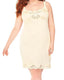 Antique White Plus Size Lace Inset Satin Full Slip 1112
