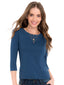 Dark Slate Gray Super Smooth 3/4 Sleeve Top 4423