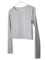 Gray Long Sleeve Crop Top 40027