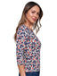 Gray Super Smooth 3/4 Sleeve Top 4423