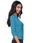 Steel Blue Super Smooth 3/4 Sleeve Top 4423