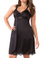Tan Plus Size Lace Inset Satin Full Slip 1112