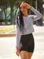 Light Gray Long Sleeve Crop Top 40027