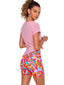 Dark Salmon High waist short 1798