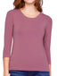 Pale Violet Red Super Smooth 3/4 Sleeve Top 4423