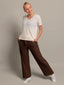 Dark Gray Straight-cut rib pants 83182