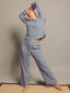 Dark Gray Straight-cut rib pants 83182