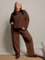 Dark Gray Straight-cut rib pants 83182