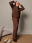 Dark Gray Straight-cut rib pants 83182