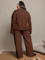 Dark Gray Straight-cut rib pants 83182
