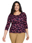 White Smoke Super Smooth 3/4 Sleeve Top 4423