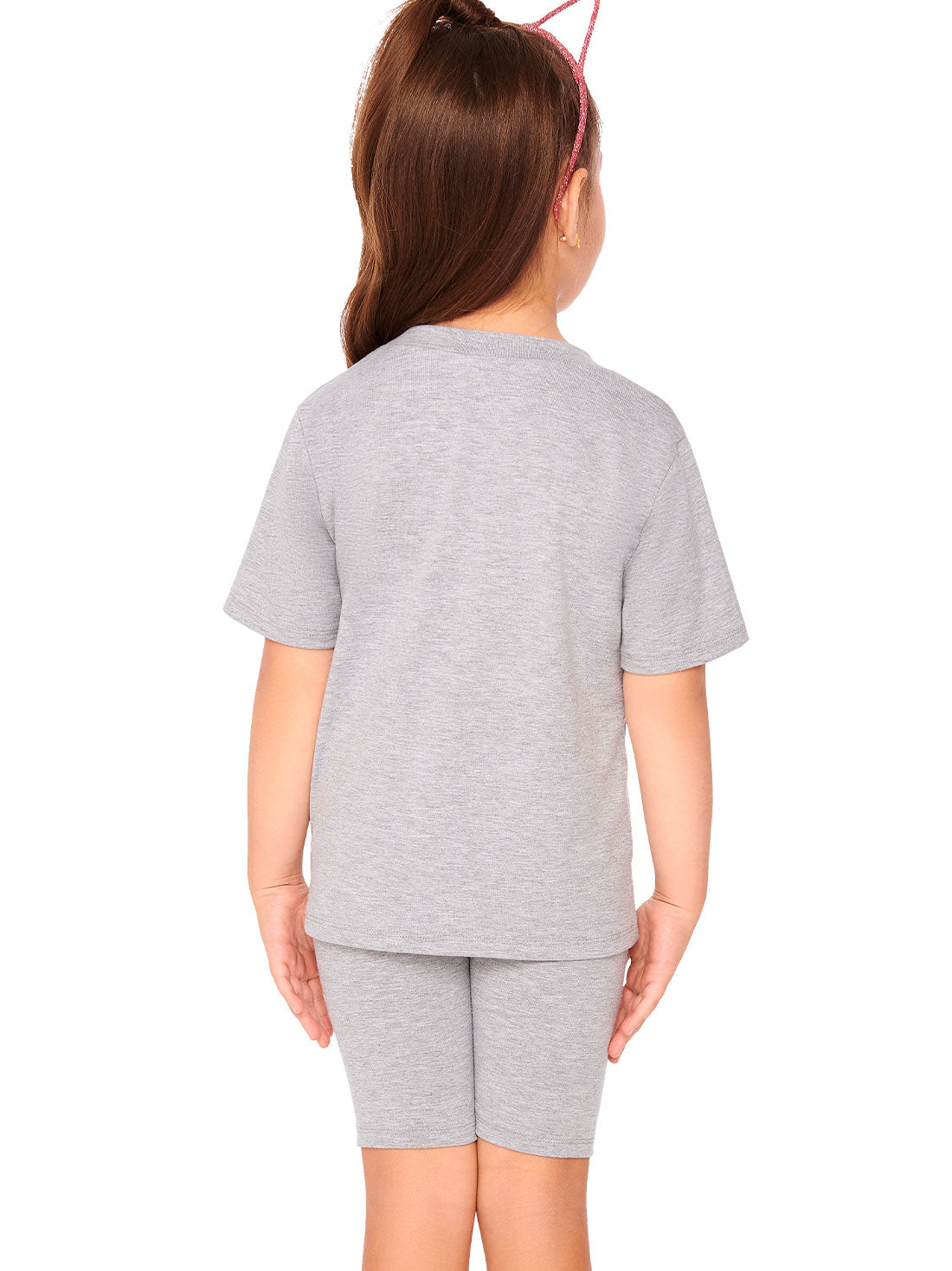 Light Gray T-Shirt and Shorts Set 19005
