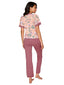 Rosy Brown Cotton long pajama set 77128