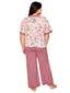 Rosy Brown Cotton long pajama set 77128