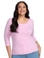 White Smoke Super Smooth 3/4 Sleeve Top 4423