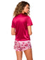 Maroon Satin short pajama set 77135