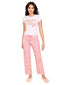 Pink Cotton long pajama set 77130