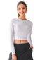 Light Gray Long Sleeve Crop Top 40027