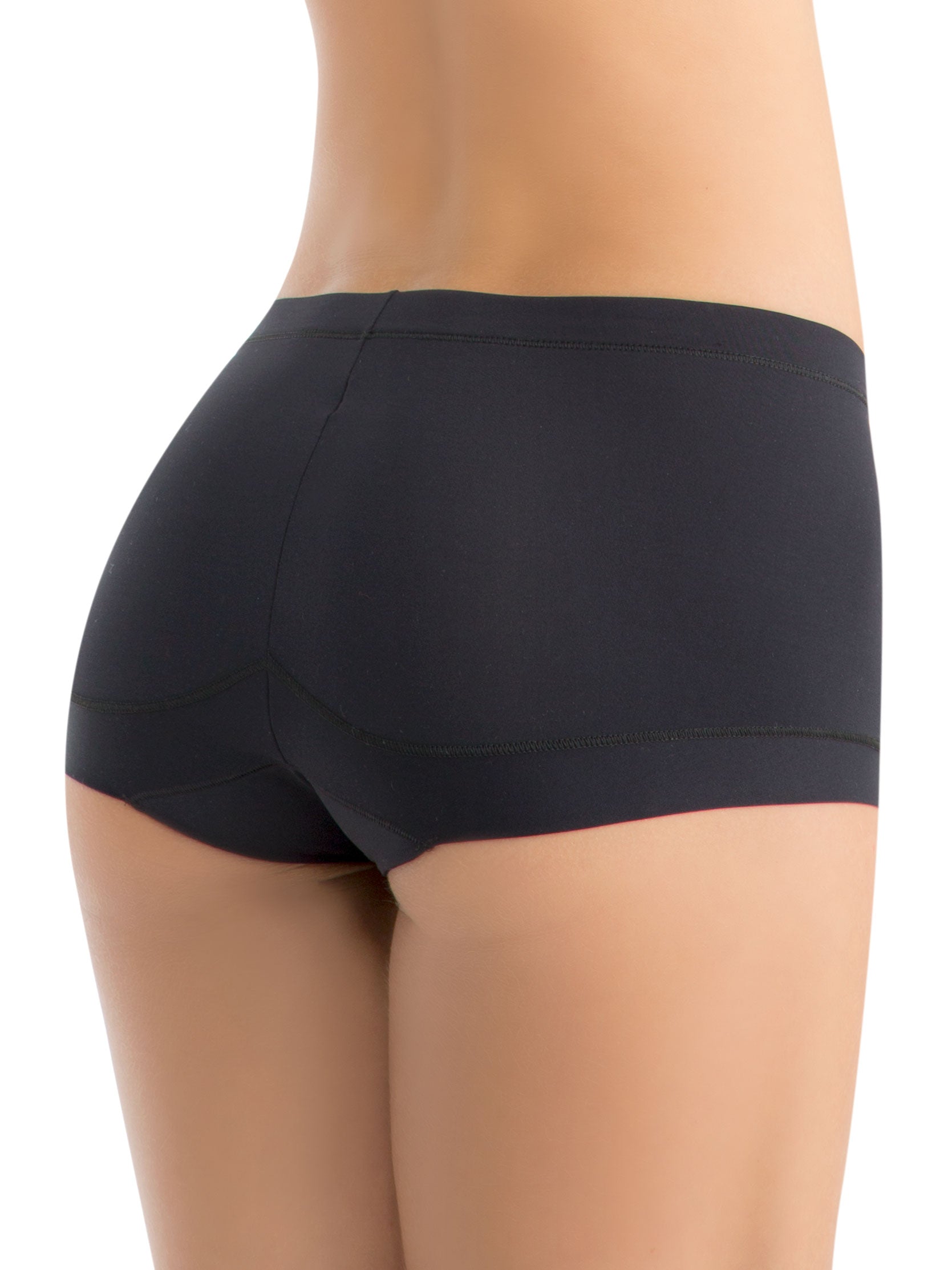 BIZIZA Women's Boyshort Underwear High Waisted Butt Lifter Shorts Hipster  Seamless Stretch Panty Black L
