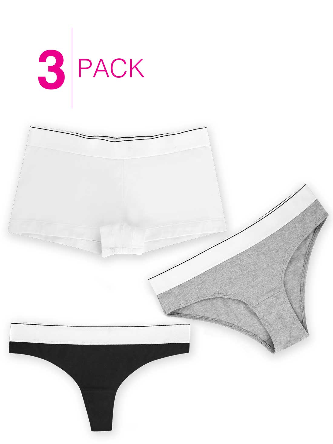 Lavender 3-Pack Multi Silhouette Panties 24336
