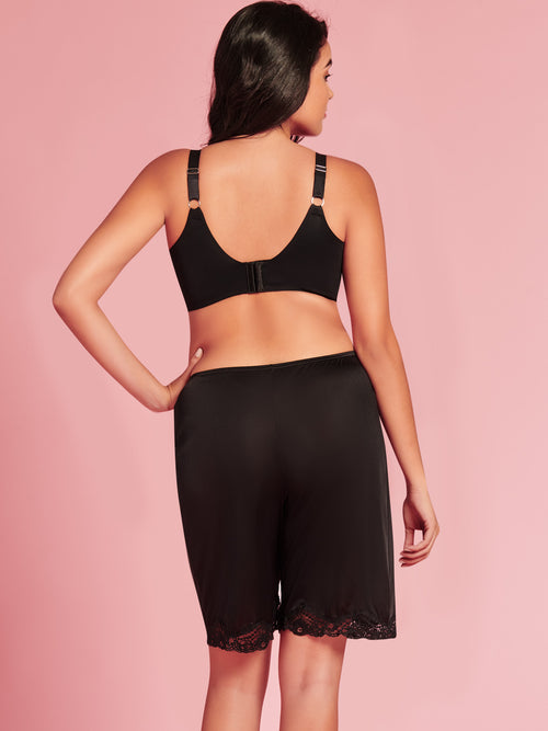 Black Women's Lace Edge Bloomer Pettipant Slip 1037
