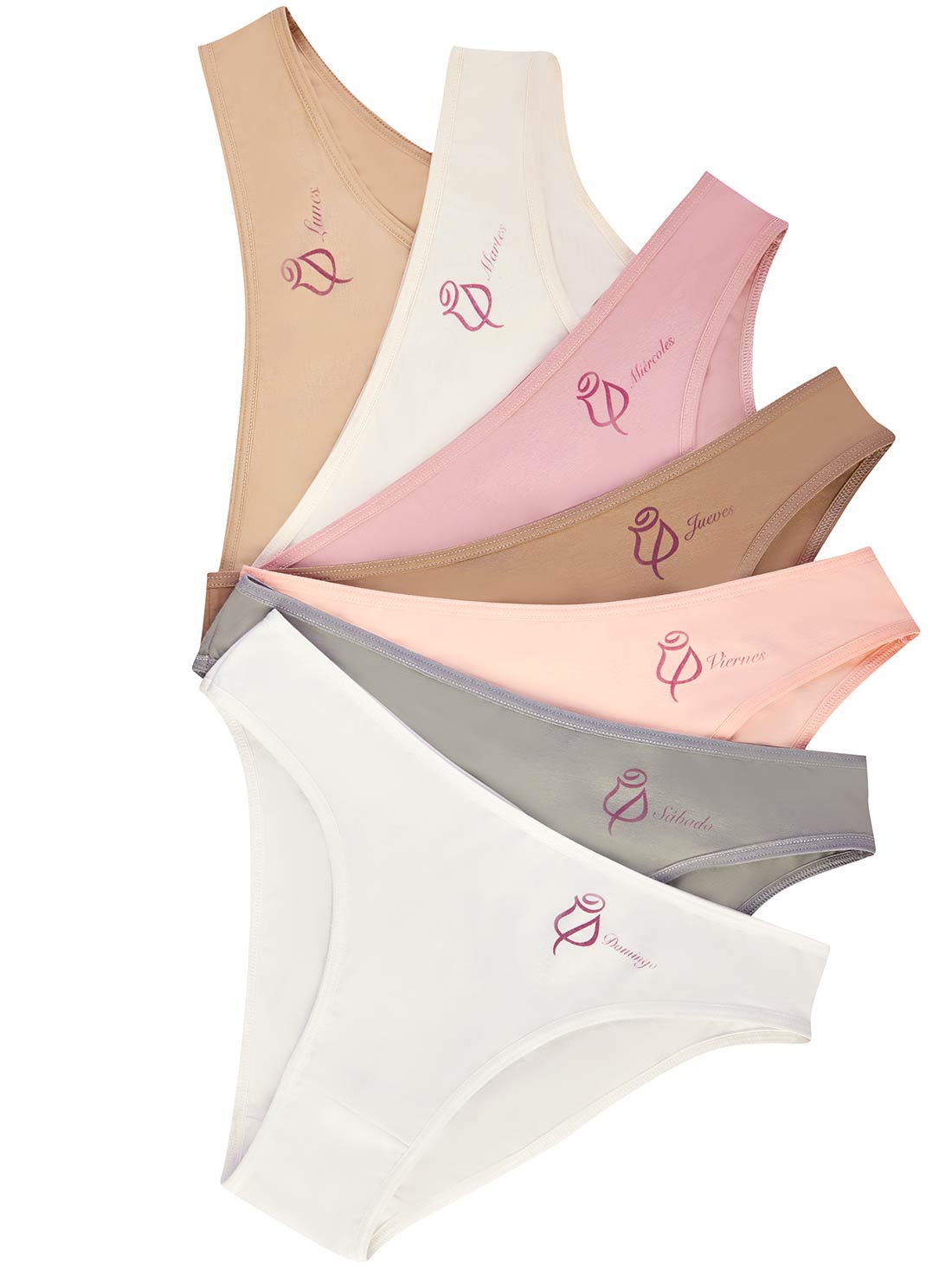 Agdoizry 7 Pack Women's One Week Colorful Bikini Panties Cotton Underwear  Ladies Panties Week Days Printed Briefs Plus Size : : Clothing